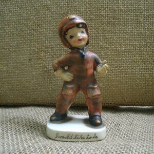 Vintage Kid Pilot Aviator Lefton China Figurine